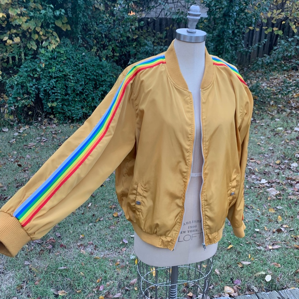 Yellow Rainbow Bomber Jacket - Picture 4 of 10
